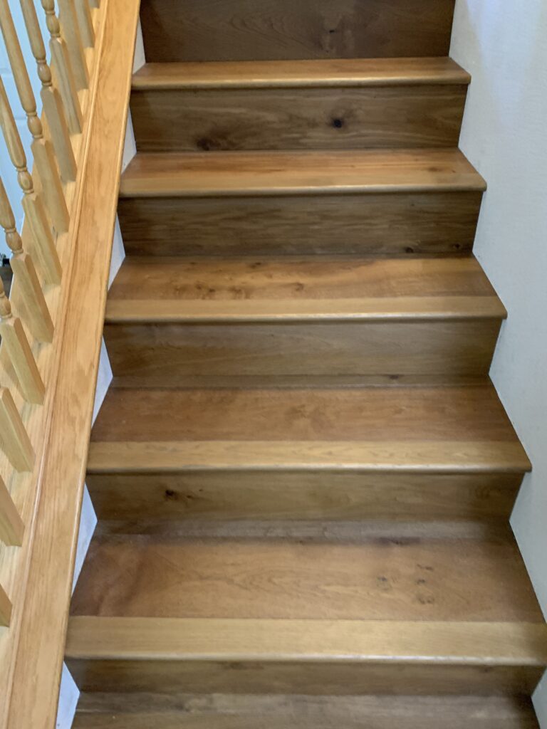 Engineered wood floor staircase