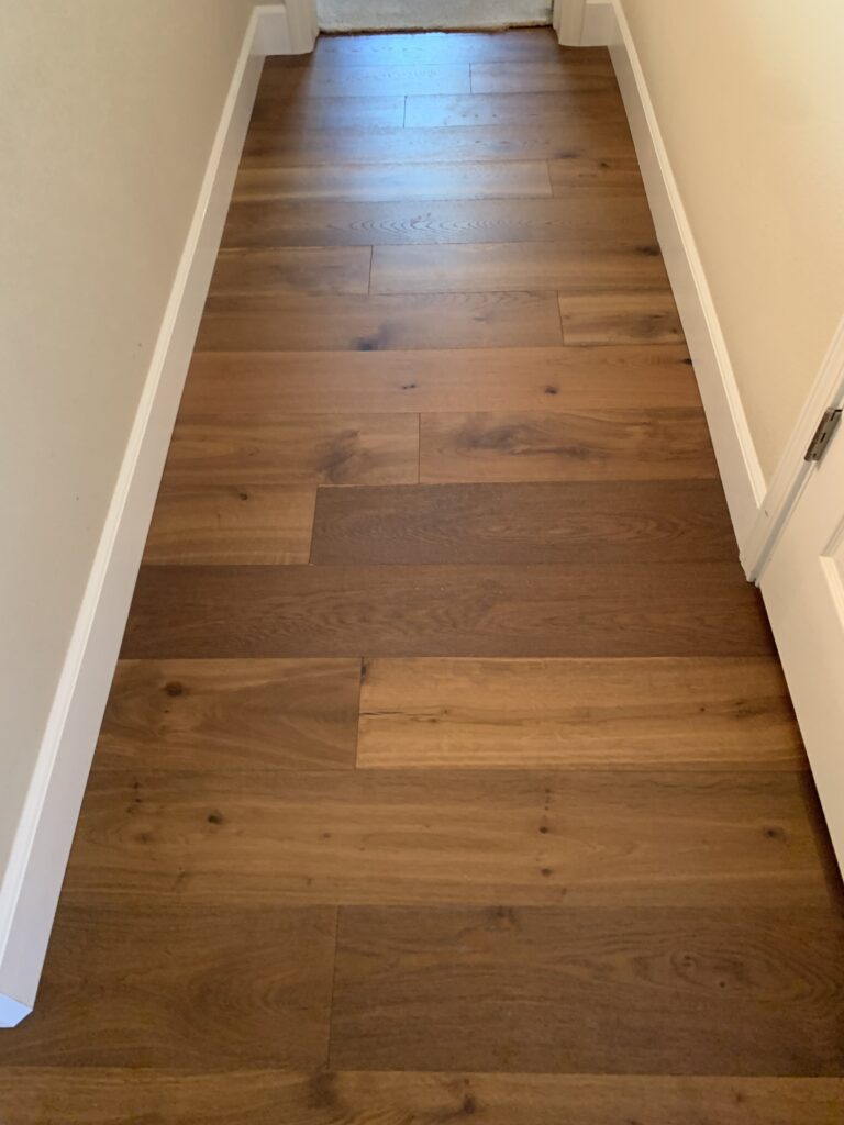 Engineered wood floor hallway